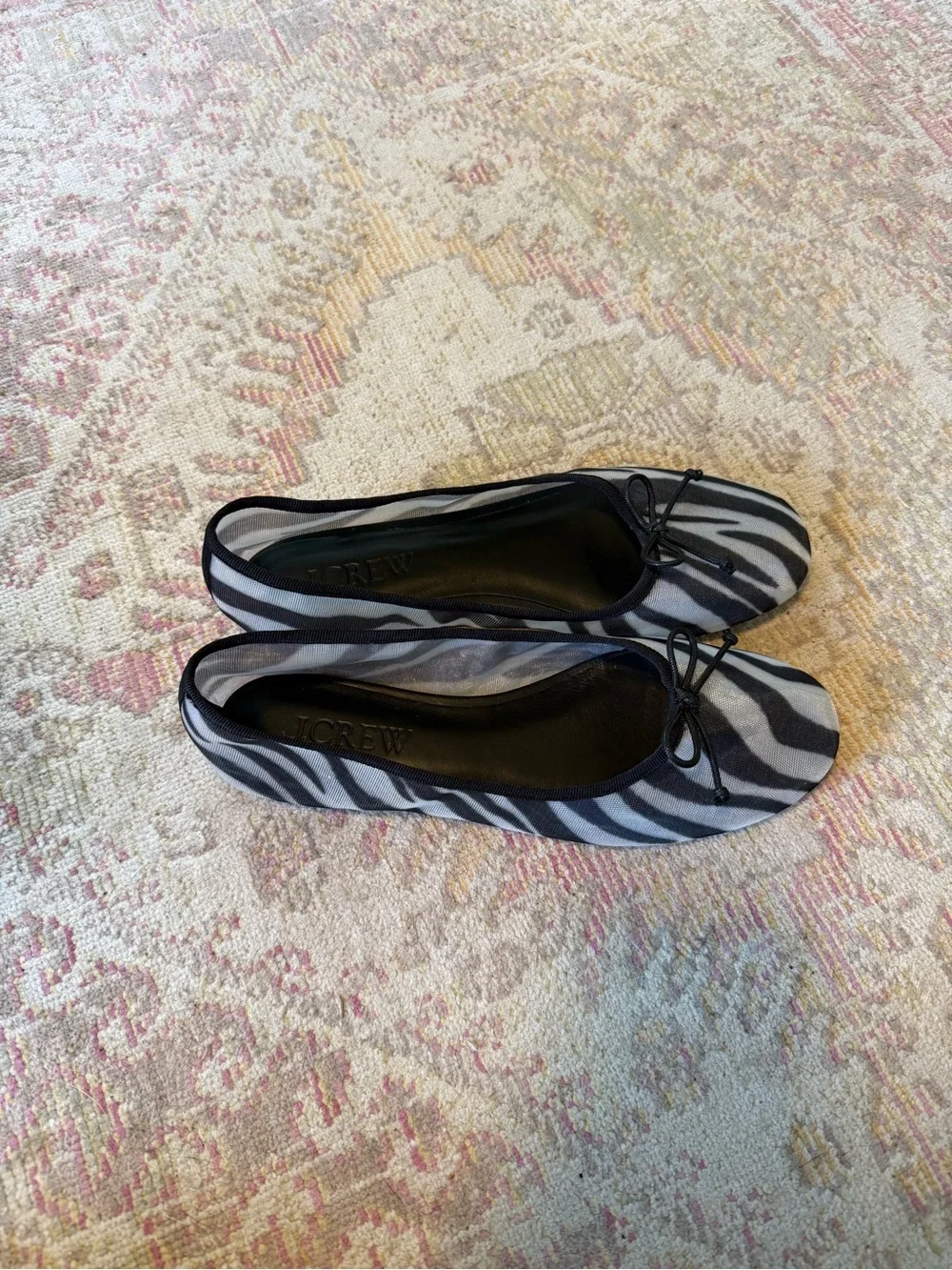 J. Crew Andi mesh ballet flat zebra